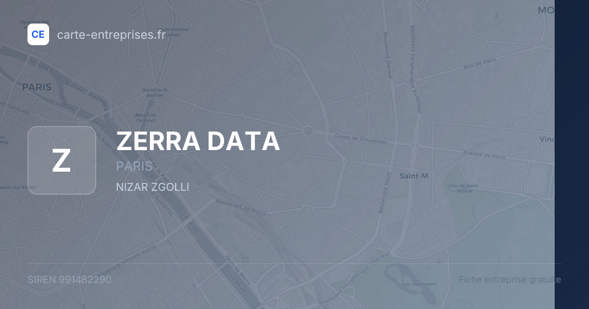 ZERRA DATA — 991482290 — fiche entreprise
