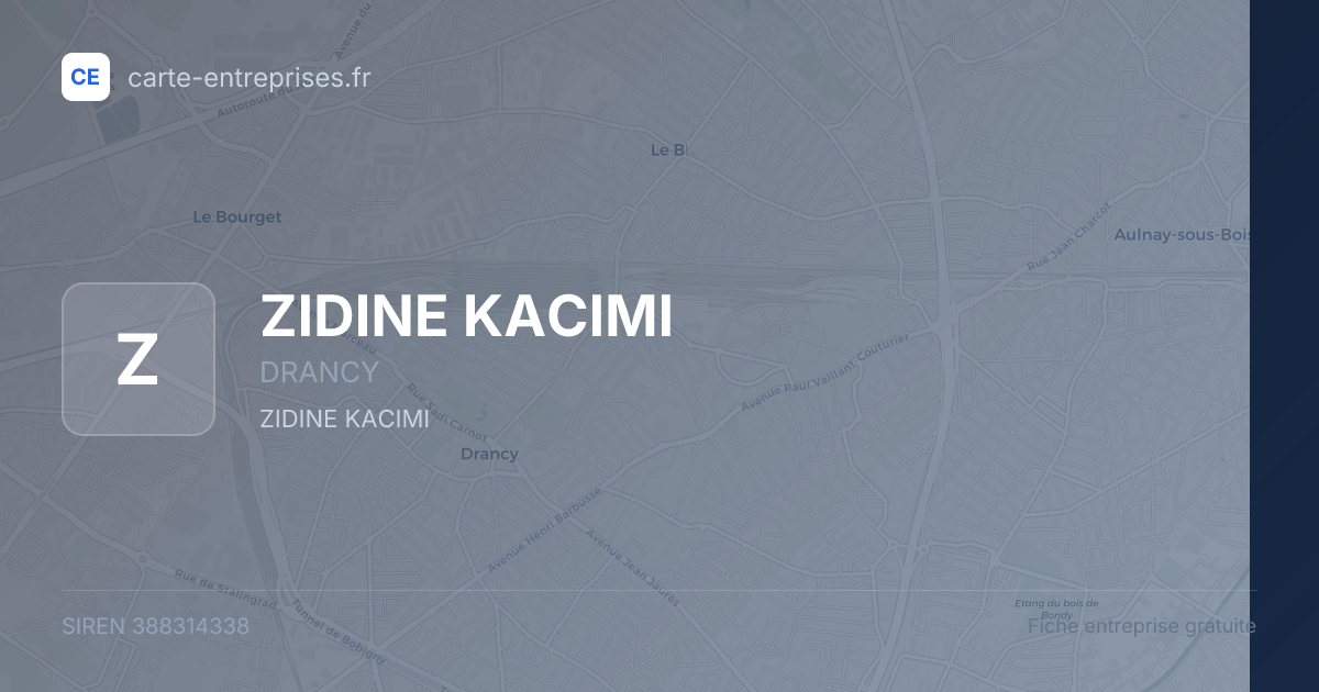 ZIDINE KACIMI — 388314338 — fiche entreprise