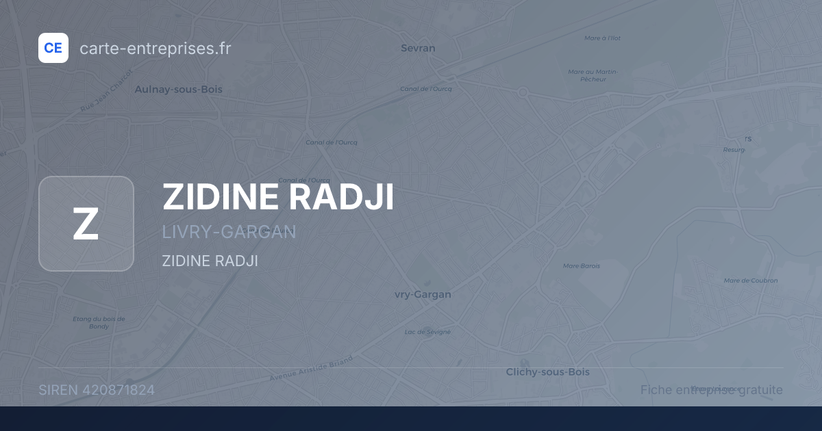 ZIDINE RADJI — 420871824 — fiche entreprise