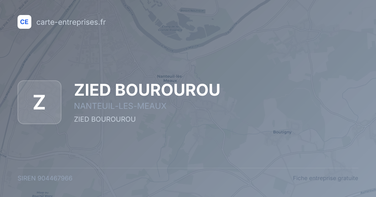 ZIED BOUROUROU — 904467966 — fiche entreprise
