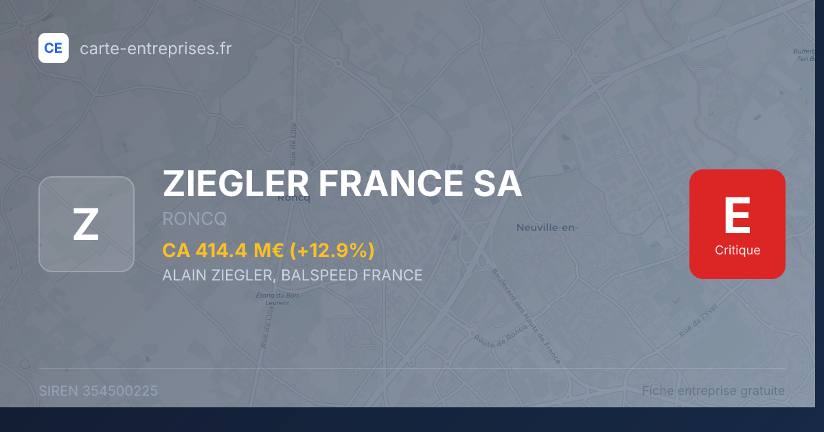 ZIEGLER FRANCE SA — 354500225 — fiche entreprise
