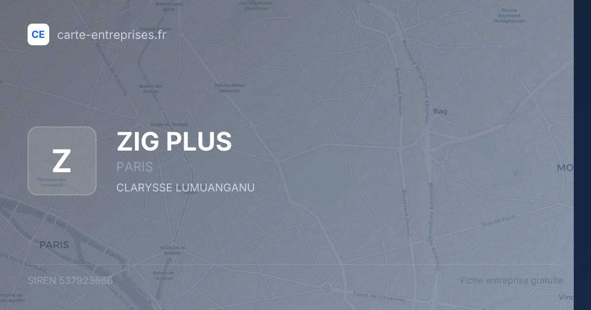 ZIG PLUS — 537923666 — fiche entreprise
