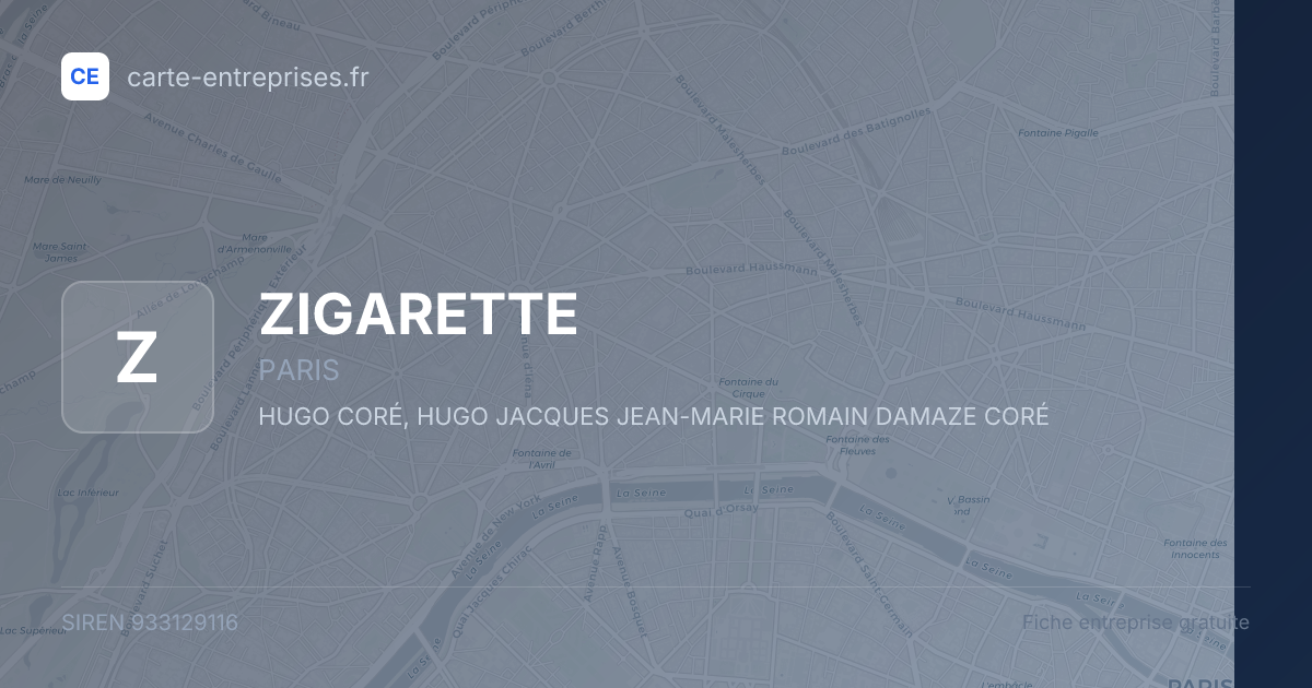 ZIGARETTE — 933129116 — fiche entreprise