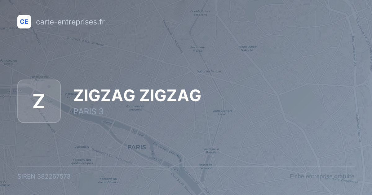 ZIGZAG ZIGZAG — 382267573 — fiche entreprise