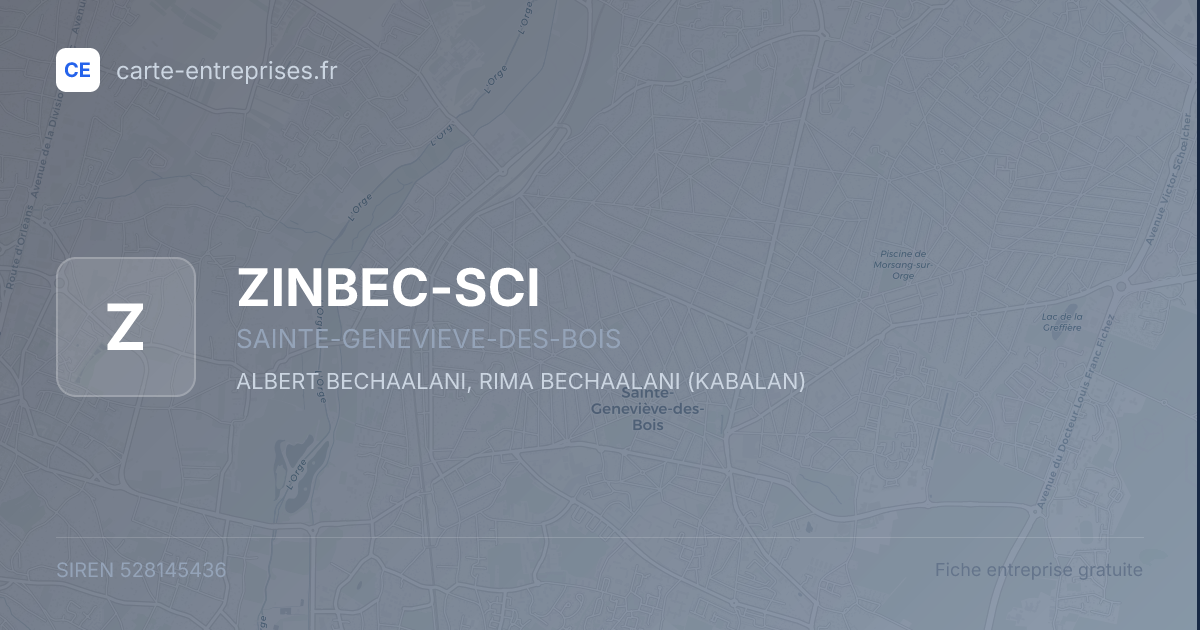 ZINBEC-SCI — 528145436 — fiche entreprise