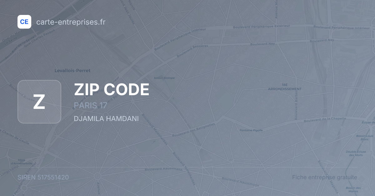 ZIP CODE — 517551420 — fiche entreprise