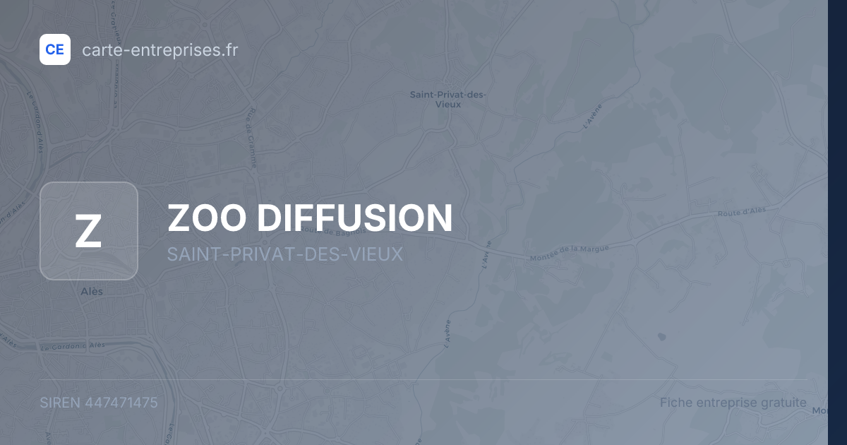 ZOO DIFFUSION — 447471475 — fiche entreprise