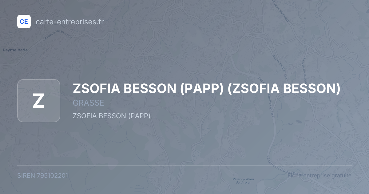 ZSOFIA BESSON (PAPP) (ZSOFIA BESSON) — 795102201 — fiche entreprise