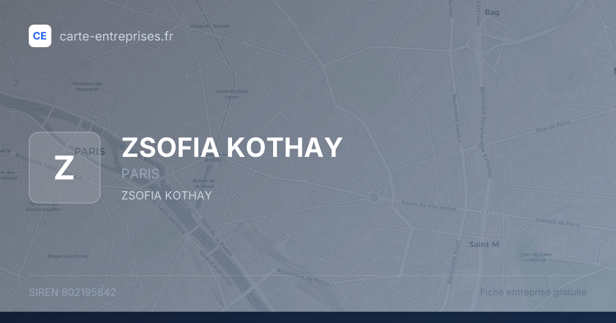 ZSOFIA KOTHAY — 802195842 — fiche entreprise