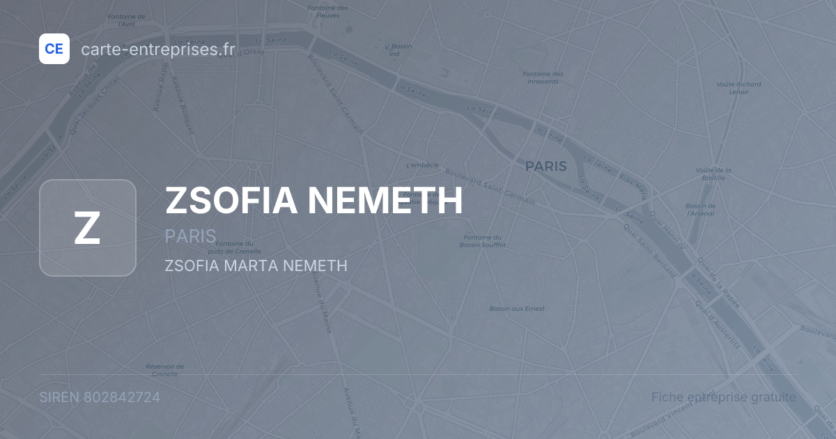 ZSOFIA NEMETH — 802842724 — fiche entreprise