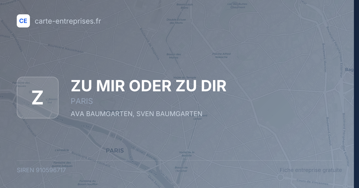 ZU MIR ODER ZU DIR — 910596717 — fiche entreprise