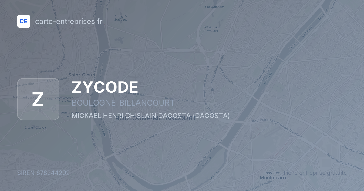 ZYCODE — 878244292 — fiche entreprise