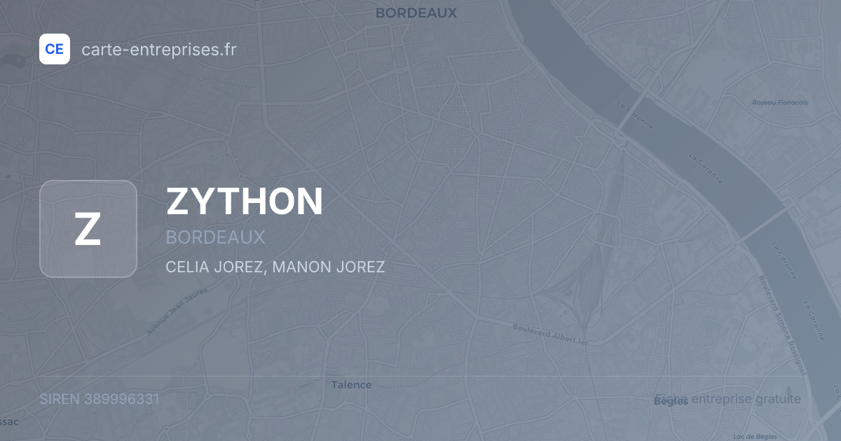 ZYTHON — 389996331 — fiche entreprise